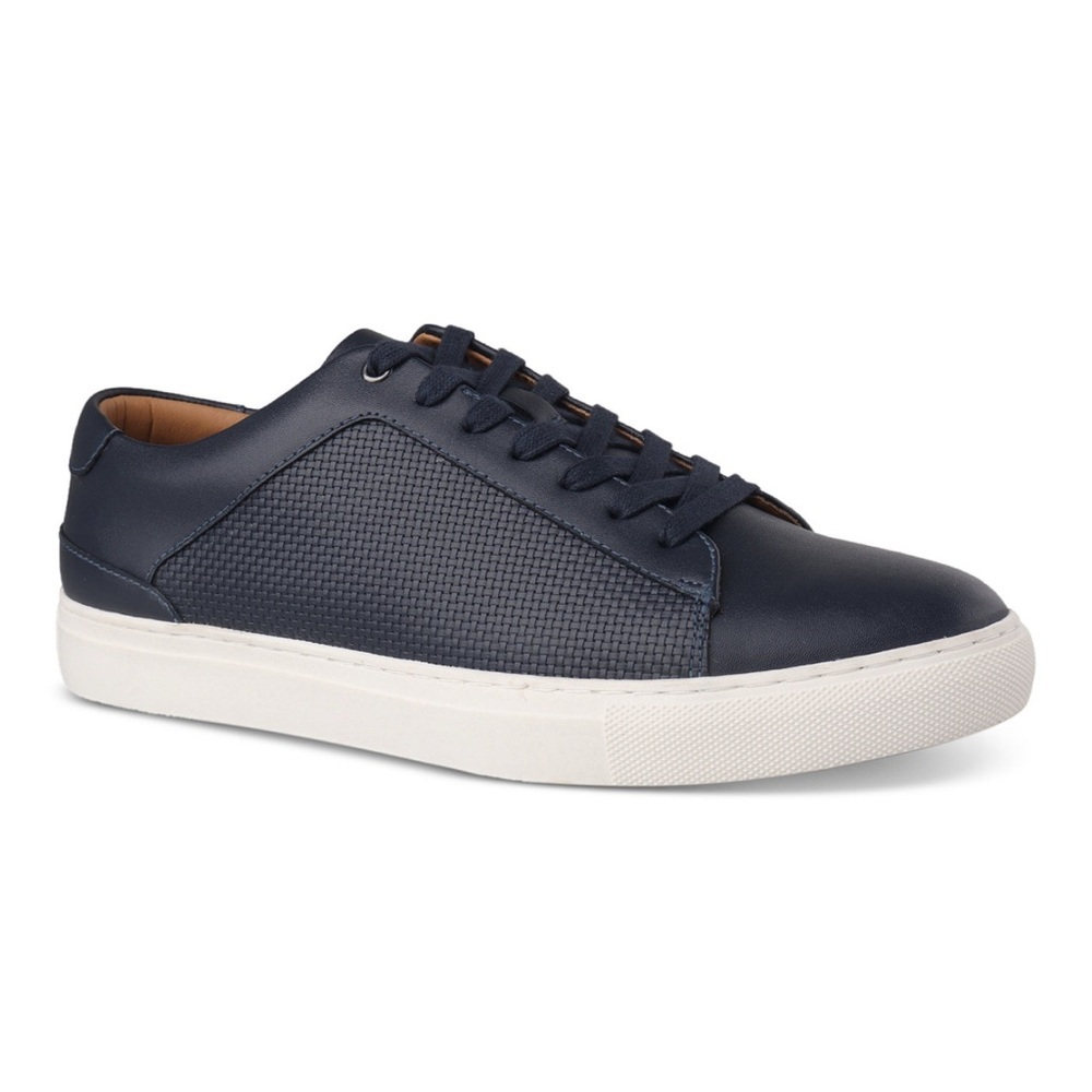 Alfani Dark Blue Leather Sneakers NWOB Size 10